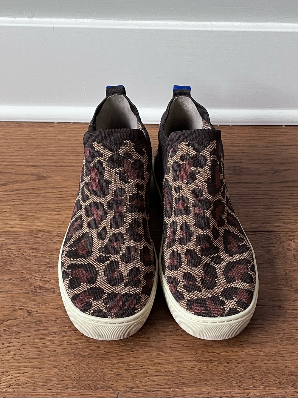 Rothy’s The Chelsea Knit Ankle Boot Sneaker Shoes Size 9.5 Leopard Print Pull On